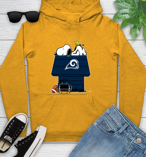 Los Angeles Rams NFL Football Snoopy Woodstock The Peanuts Movie Youth Hoodie 3