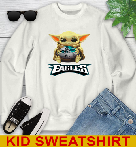 NFL Football Philadelphia Eagles Baby Yoda Star Wars Shirt Youth Sweatshirt