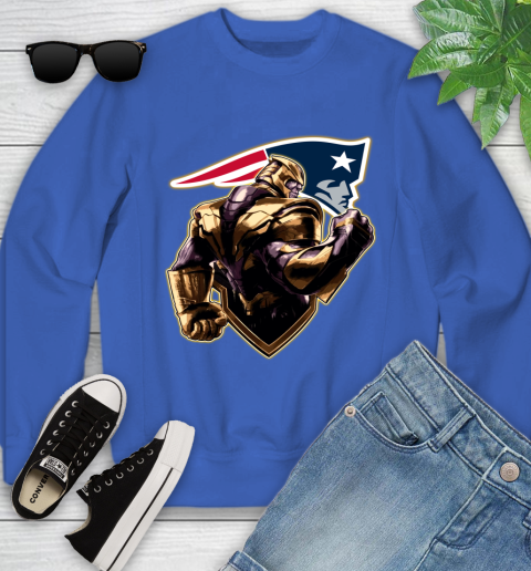 NFL Thanos Avengers Endgame Football Sports New England Patriots Youth Sweatshirt 8
