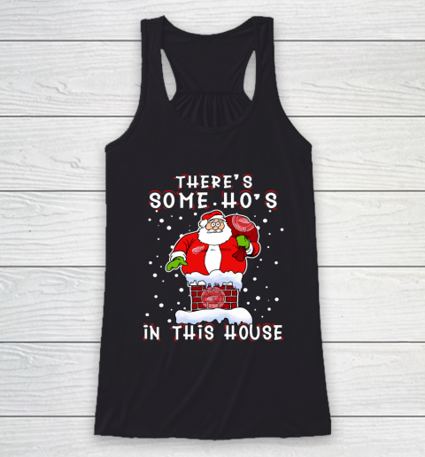 Detroit Red Wings Christmas There Is Some Hos In This House Santa Stuck In The Chimney NHL Racerback Tank