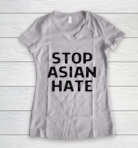 Stop Asian Hate Crimes Proud Asian American AAPI Women's V-Neck T-Shirt