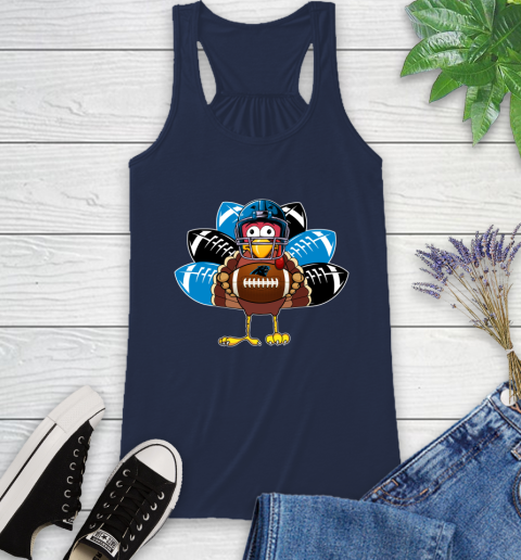 Carolina Panthers Turkey Thanksgiving Day Racerback Tank 10