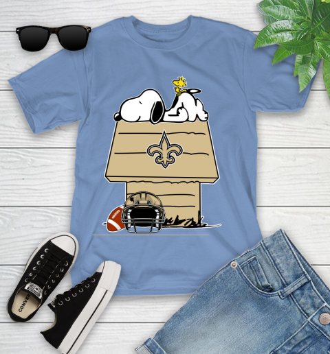 New Orleans Saints NFL Football Snoopy Woodstock The Peanuts Movie Youth T-Shirt 11
