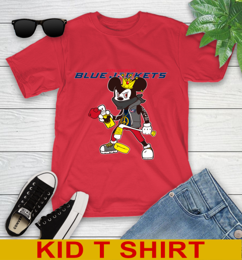 Columbus Blue Jackets NHL Hockey Mickey Peace Sign Sports Youth T-Shirt 10