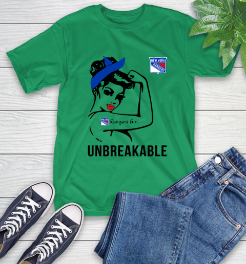 NHL New York Rangers Girl Unbreakable Hockey Sports T-Shirt 5
