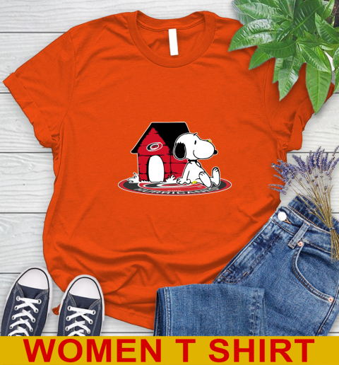 NHL Hockey Carolina Hurricanes Snoopy The Peanuts Movie Shirt Women's T-Shirt 4