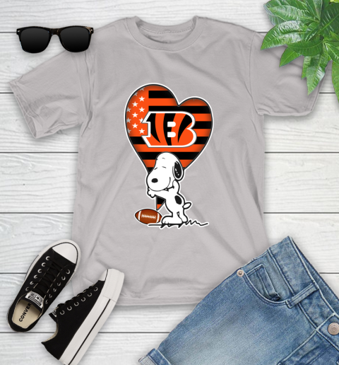 Cincinnati Bengals NFL Football The Peanuts Movie Adorable Snoopy Youth T-Shirt 12