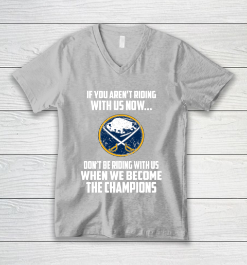NHL Buffalo Sabres Hockey We Become The Champions V-Neck T-Shirt 3