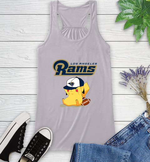 NFL Pikachu Football Sports Los Angeles Rams Racerback Tank 5