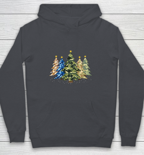 Camo Print Christmas Trees with Camouflage Print Xmas Youth Hoodie 5