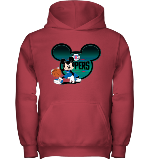 NBA LA Clippers Mickey Mouse Disney Basketball 8kY55pKjHmn youth hoodie 43 12 eeedec front red