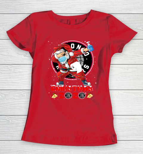 Toronto Raptors Funny Santa Claus Dabbing Christmas 2020 NBA Women's T-Shirt 9