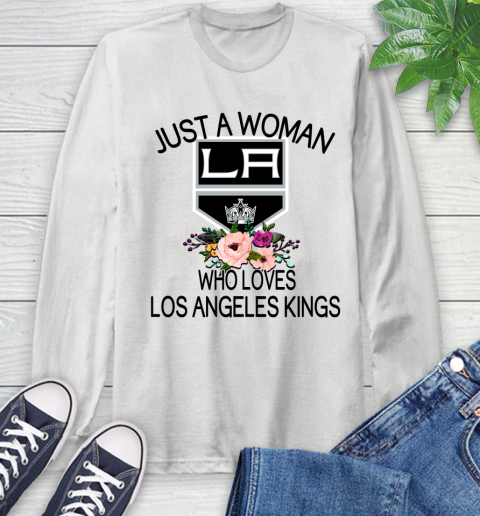 NHL Just A Woman Who Loves Los Angeles Kings Hockey Sports Long Sleeve T-Shirt