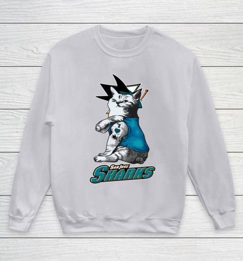NHL My Cat Loves San Jose Sharks Hockey Youth Sweatshirt 3
