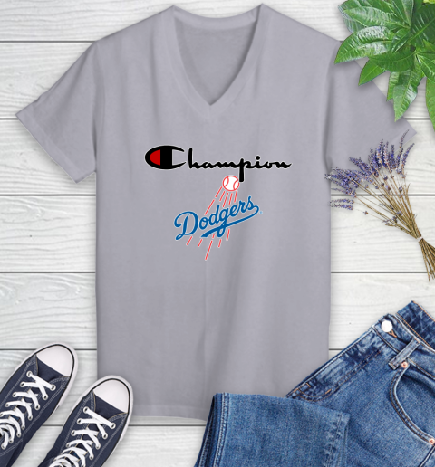 MLB Baseball Los Angeles Dodgers Champion Shirt Women's V-Neck T-Shirt 2