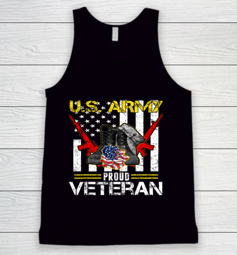 Veteran Shirt U S Army Proud Veteran With American Flag Gifts Veteran Day Tank Top