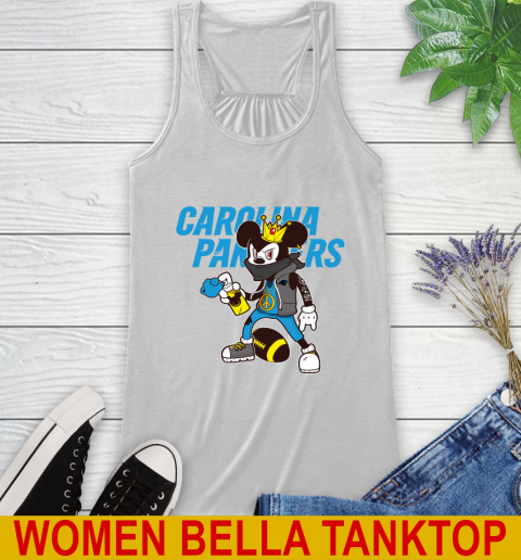 Carolina Panthers NFL Football Mickey Peace Sign Sports Racerback Tank