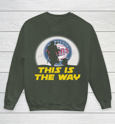 Minnesota Twins MLB Baseball Star Wars Yoda And Mandalorian This Is The Way Youth Sweatshirt 8