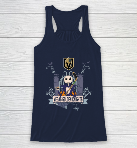 NHL Vegas Golden Knights Hockey Jack Skellington Halloween Racerback Tank 8