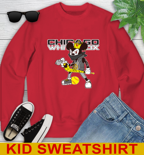 Chicago White Sox MLB Baseball Mickey Peace Sign Sports Youth Sweatshirt 8