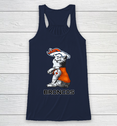 NFL Football My Cat Loves Denver Broncos Racerback Tank 8