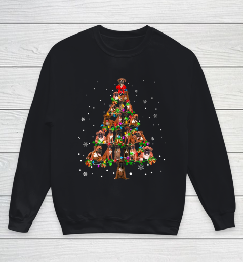 Cute Boxer dog Christmas Tree gift decor Xmas tree Youth Sweatshirt