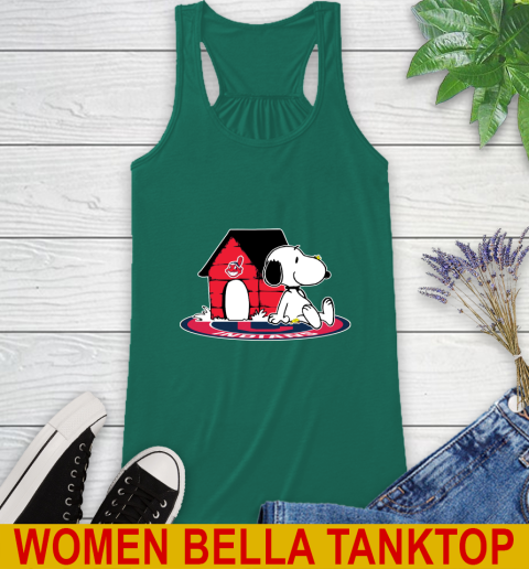 MLB Baseball Cleveland Indians Snoopy The Peanuts Movie Shirt Racerback Tank 7