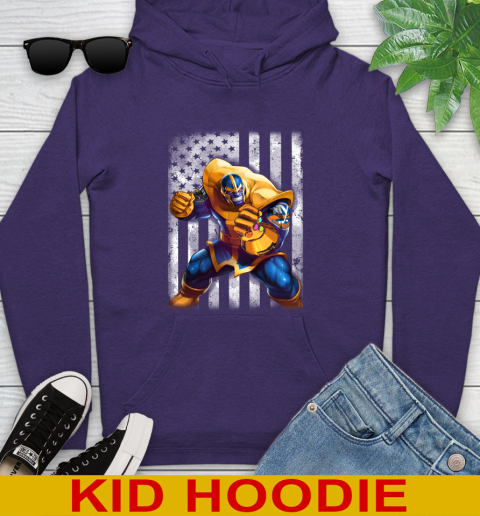 NHL Hockey New York Islanders Thanos Marvel American Flag Shirt Youth Hoodie 5