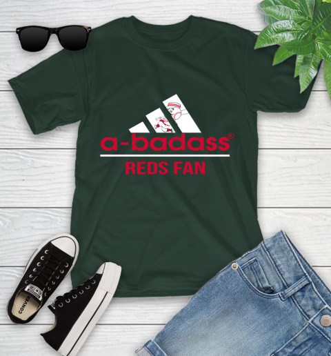 MLB A Badass Cincinnati Reds Fan Adidas Baseball Sports Youth T-Shirt 5