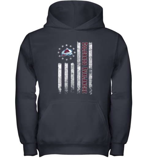 NHL American Flag Hockey Sports Colorado Avalanche Youth Hoodie 2