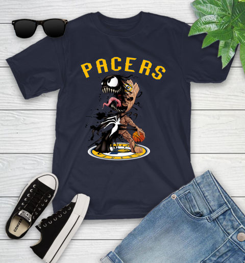 NBA Indiana Pacers Basketball Venom Groot Guardians Of The Galaxy Youth T-Shirt 3