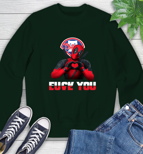 MLB Philadelphia Phillies Deadpool Love You Fuck You Baseball Sports Sweatshirt 12