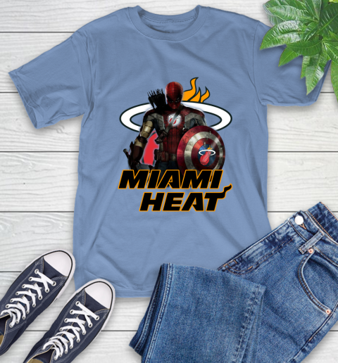 Miami Heat NBA Basketball Captain America Thor Spider Man Hawkeye Avengers T-Shirt 11