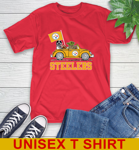 NFL Football Pittsburgh Steelers Darth Vader Baby Yoda Driving Star Wars Shirt T-Shirt 10
