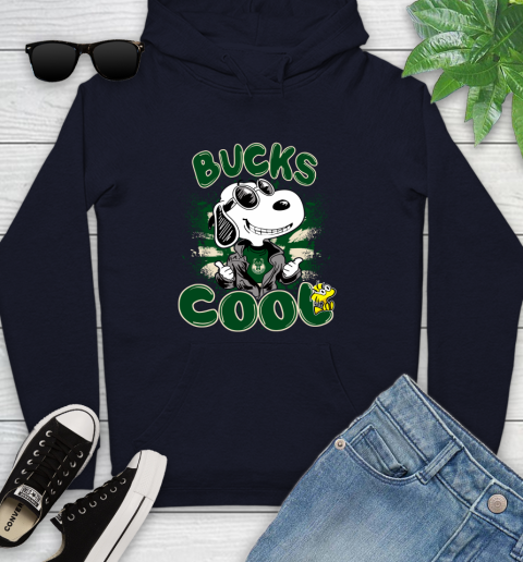 NBA Basketball Milwaukee Bucks Cool Snoopy Shirt Youth Hoodie 3