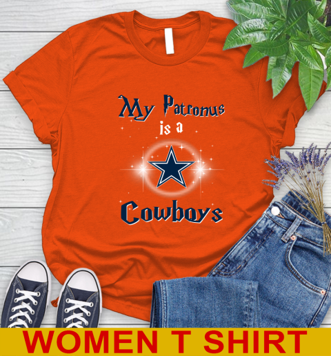 NFL Football Harry Potter My Patronus Is A Dallas Cowboys Women's T-Shirt 3
