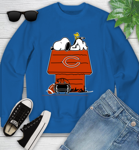 Chicago Bears NFL Football Snoopy Woodstock The Peanuts Movie Youth Sweatshirt 8