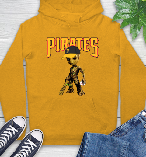 MLB Pittsburgh Pirates Groot Guardians Of The Galaxy Baseball Hoodie 3