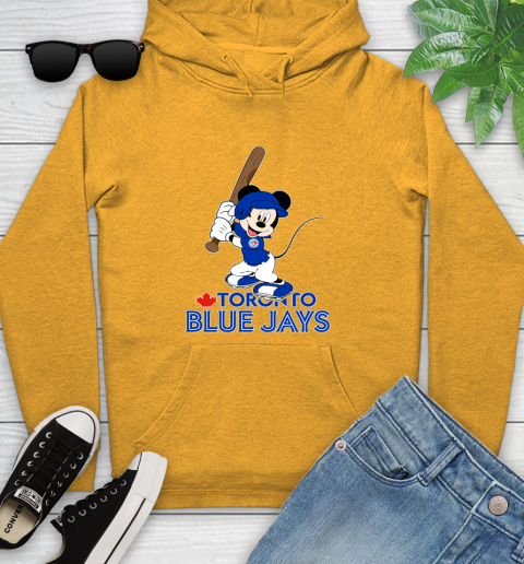 MLB Baseball Toronto Blue Jays Cheerful Mickey Mouse Shirt Youth Hoodie - Image 4