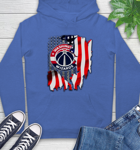 Washington Wizards NBA Basketball American Flag Hoodie 9