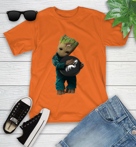 NHL Groot Guardians Of The Galaxy Hockey Sports Arizona Coyotes Youth T-Shirt 7