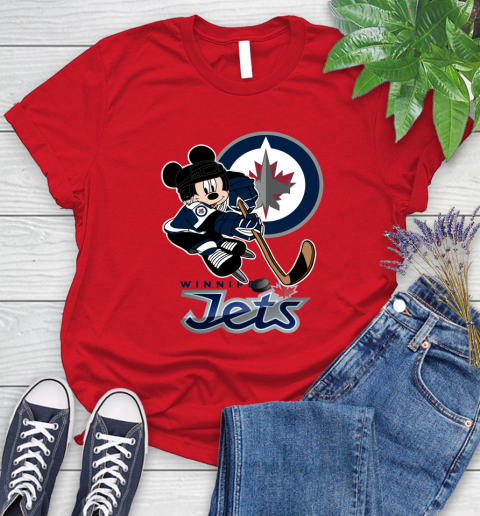 NHL Winnipeg Jets Mickey Mouse Disney Hockey T Shirt Women's T-Shirt 9