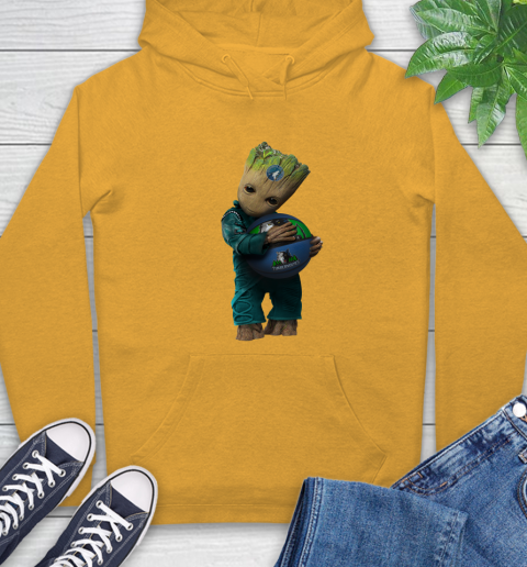 NBA Groot Guardians Of The Galaxy Basketball Sports Minnesota Timberwolves Hoodie 3