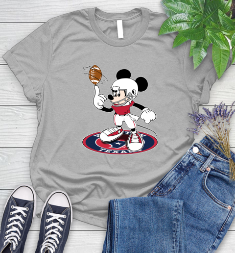 NFL Football Houston Texans Cheerful Mickey Disney Shirt Women's T-Shirt 5