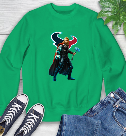 NFL Thor Avengers Endgame Football Houston Texans Sweatshirt 6