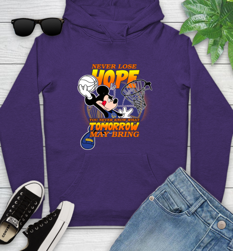 Golden State Warriors NBA Basketball Mickey Disney Never Lose Hope Youth Hoodie 5