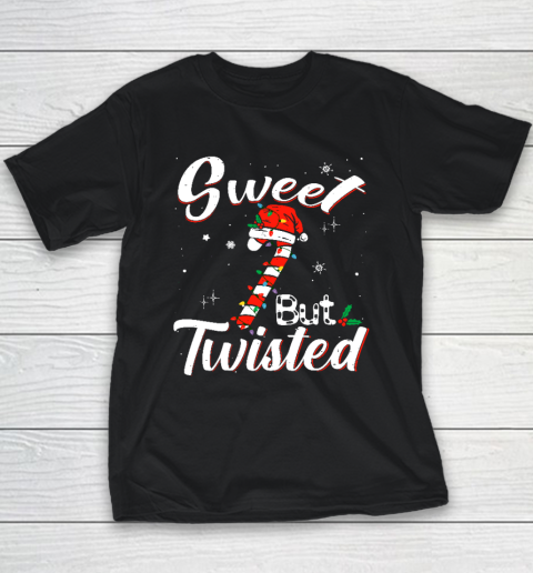 Sweet But Twisted Funny Christmas Candy Cane Xmas Holiday Youth T-Shirt