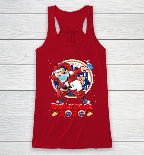 New York Mets Funny Santa Claus Dabbing Christmas 2020 MLB Racerback Tank 4