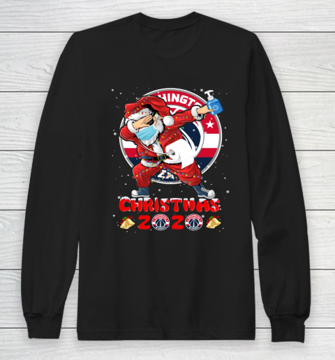 Washington Wizards Funny Santa Claus Dabbing Christmas 2020 NBA Long Sleeve T-Shirt