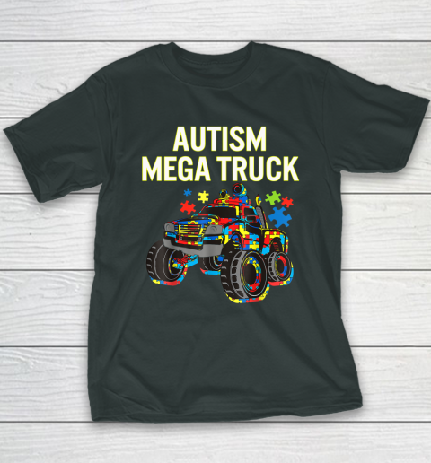 Autism Mega Truck Shirt Monster Truck Autism Awareness Youth T-Shirt 3
